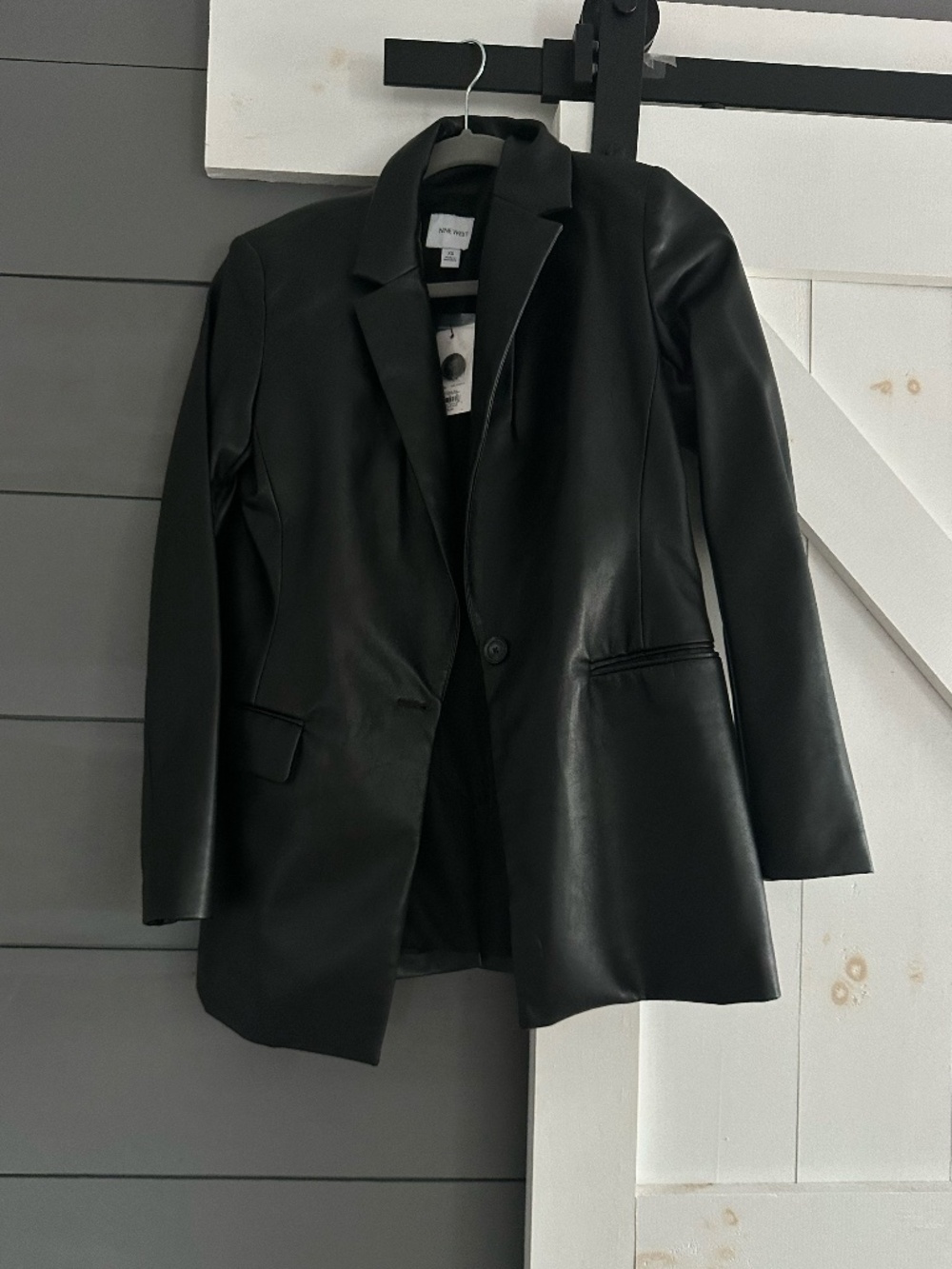 NWT - Nine West - Leather Blazer - Black - Size XS